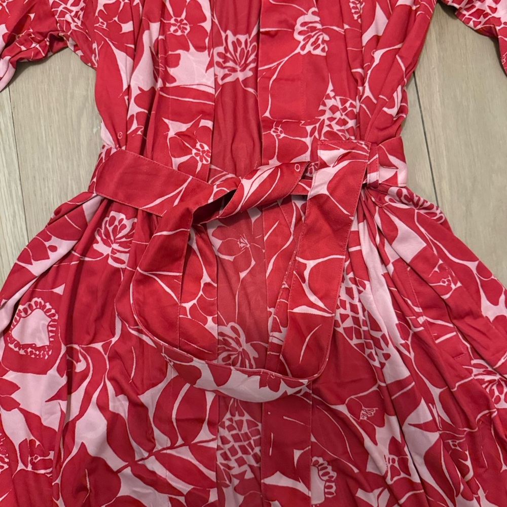 Ripskirt Hawaii Paradise Red Hooded Beach Robe, Size XL/XXL - Picture 5 of 10